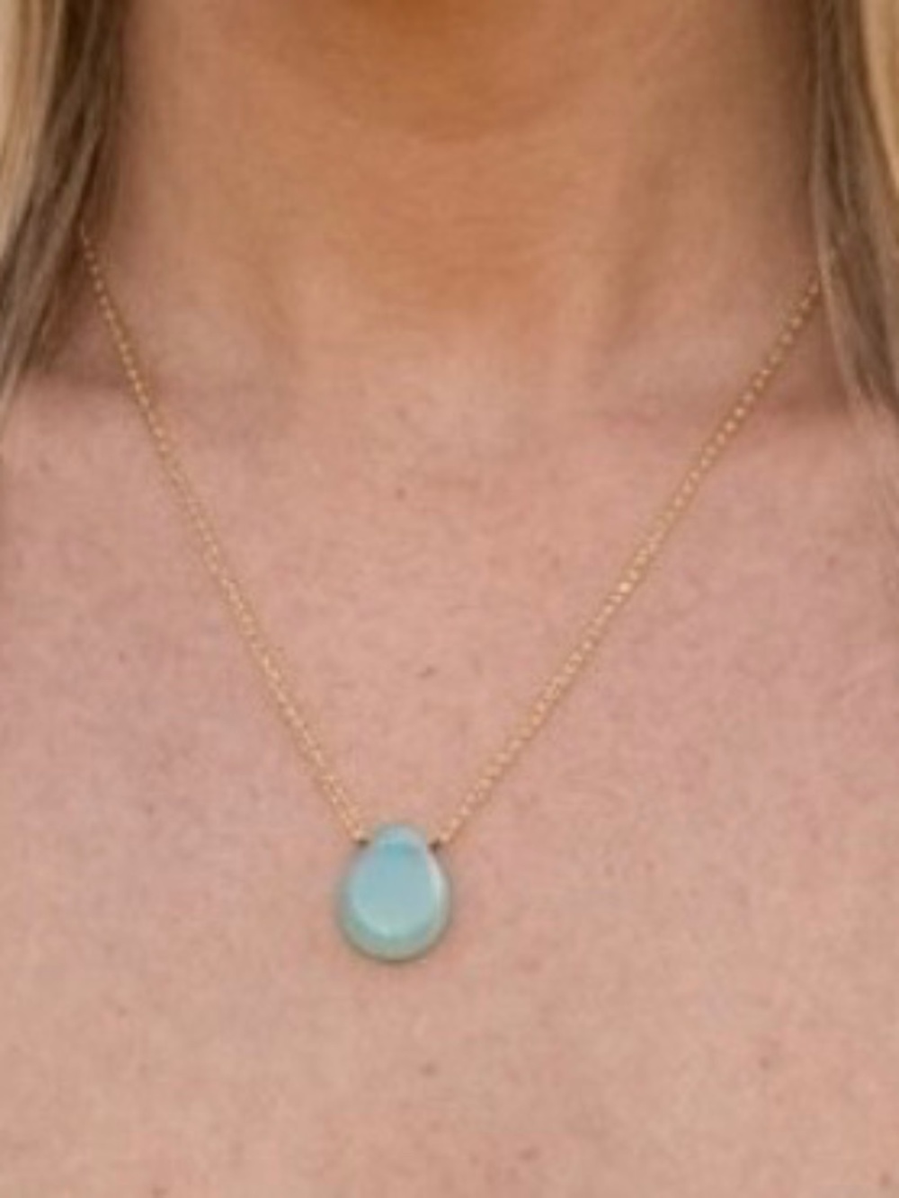 Luna Norte Gold Earth Wind & Fire 14KT GP Amazonite Stone Celestial Necklace